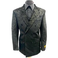 Blazer Noir Double Boutonné pour Homme