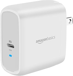 Chargeur mural USB-C GaN 65W Amazon Basics avec Power Delivery — Chargeur Rapide Usb C