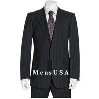 Costume 38 Long Ajusté pour Hommes - Noir avec Fentes Latérales — Costumes et vestons pour hommes