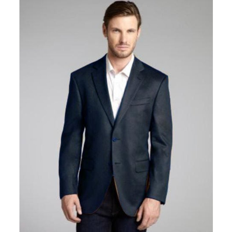 Blazer pour hommes en cachemire et laine gris foncé — Costumes et vestons pour hommes