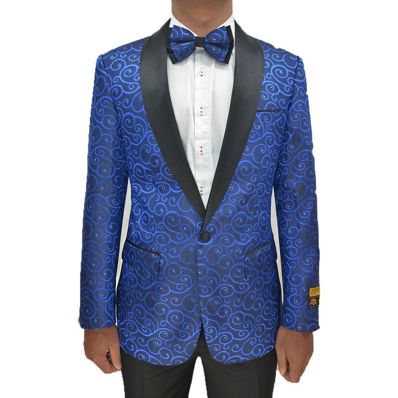 Tuxedo Bleu Royal et Or pour Hommes — Costumes et vestons pour hommes