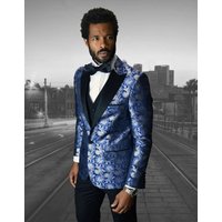 Tuxedo Bleu Royal et Or pour Hommes — Costumes et vestons pour hommes