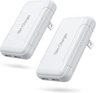 Slim Flat USB Wall Charger 2-Pack 5V/3A Dual Port Adapter — Fast Charger Usb C