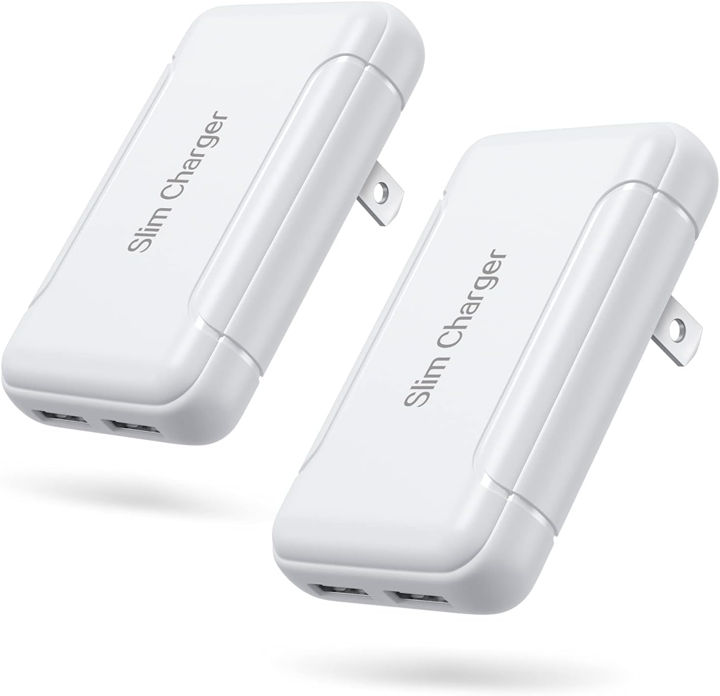 Chargeur mural USB plat mince 2-pack 5V/3A à double port — Chargeur Rapide Usb C