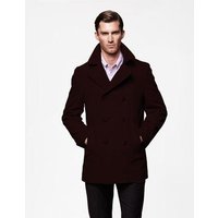 AlbertoNardoniStore Men's Brown Peacoat Slim Fit — Winter Jacket Men