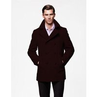 AlbertoNardoniStore Men's Brown Peacoat Slim Fit — Winter Jacket Men