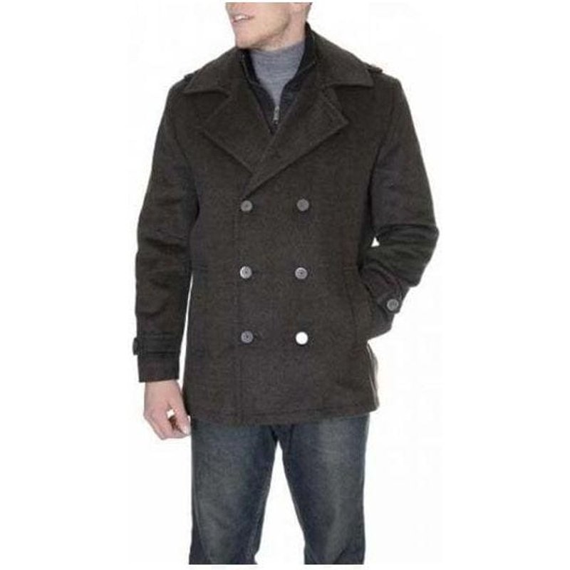 Manteau Peacoat Brun pour Hommes Slim Fit AlbertoNardoniStore — Veste d'hiver Hommes