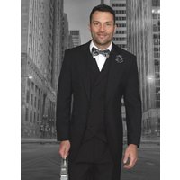 Alberto Nardoni Costume Noir pour Homme avec Veste à 2 Boutons