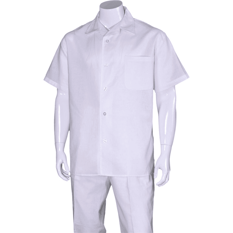 Mens White Walking Suit - Leisure Suit for Men — Mens Suits & Blazers