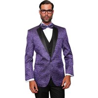 Alberto Nardoni Men's Prom Tuxedo Suit with Black Lapel — Mens Suits & Blazers