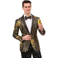 Alberto Nardoni Men's Black and Gold Prom Tuxedo Suit — Mens Suits & Blazers