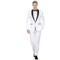 Mens Prom Tuxedo Suit with Black Satin Shawl Lapel — Mens Suits & Blazers