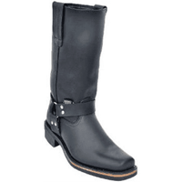 Bottines para hombre negro Bottes de motard pour hommes avec semelle en caoutchouc noir