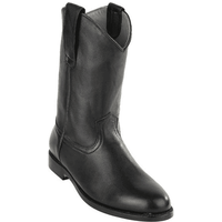 AlbertoNardoniStore Men's Black Deerskin Pull On Roper Boots — Fashion Accessories