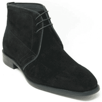 Carrucci Black Suede Leather Plain Toe Chukka Boot for Men — Fashion Accessories
