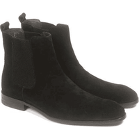 Carrucci Black Leather Suede Men's Chelsea Boot — Fashion Accessories