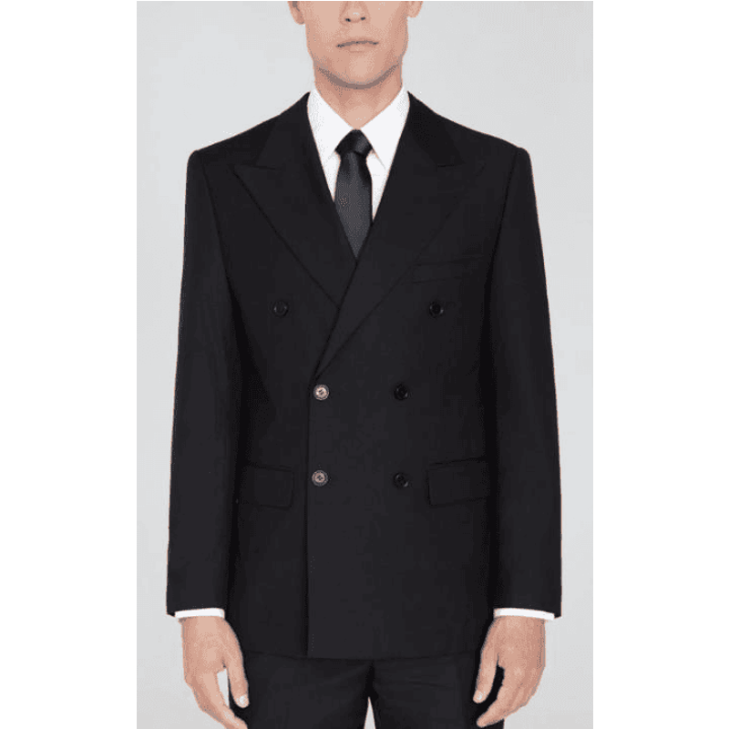 Men's Black Double Breasted Suit — Mens Suits & Blazers