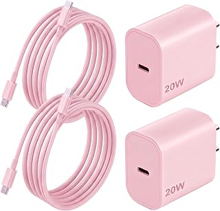Bloc de charge rapide USB C 20W pour iPhone 17 16 15 avec câbles de 6 pi — Chargeur Rapide Usb C