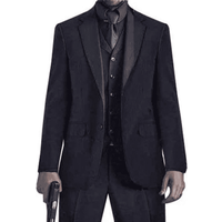 Costume noir avec gilet John Wick pour hommes