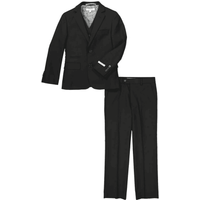 Garçons Veste 2 Bouton Oiseaux Costume noir