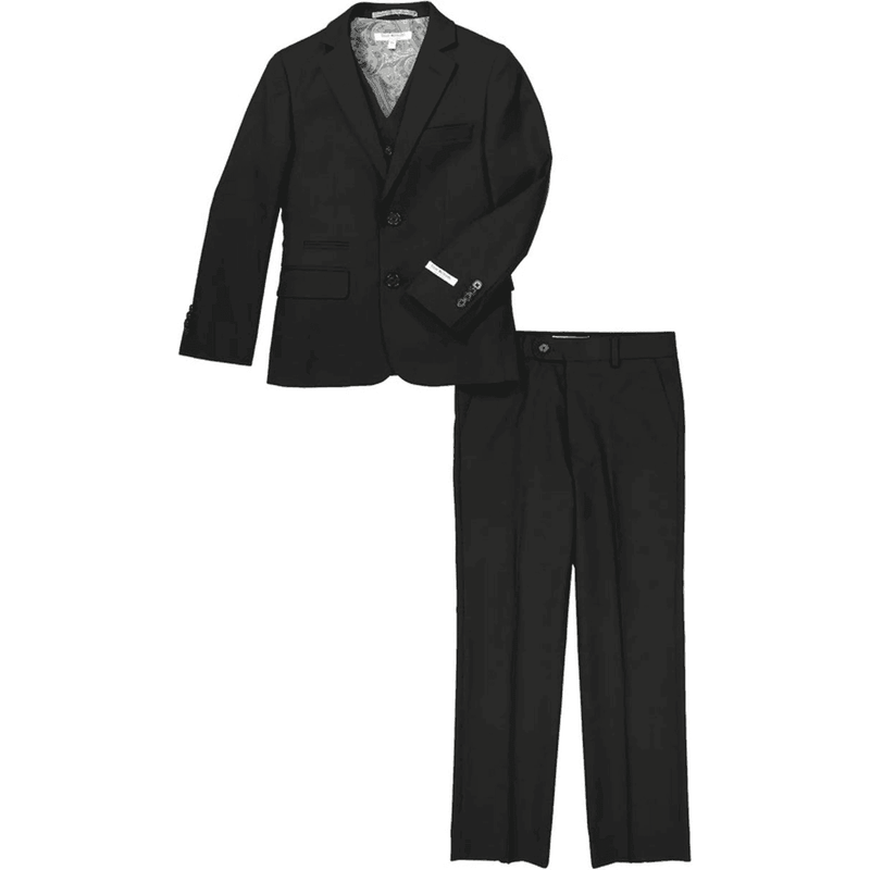 Garçons Veste 2 Bouton Oiseaux Costume noir — Costumes et vestons pour hommes