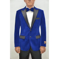 Blazer en Velours pour Hommes - Velvet Tux101 Royal/Noir