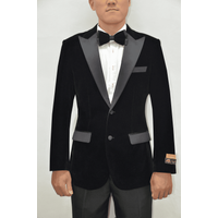 Blazer en Velours pour Hommes - Veste en Velours Velvet-Tux101 Noir