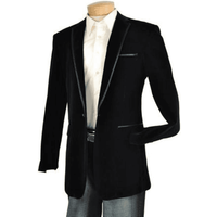 Blazer en Velours pour Hommes - Veste en Velours Velvet-Tux101 Noir