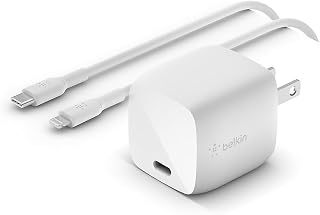 Chargeur mural USB C Belkin 30W avec câble Lightning — Chargeur Rapide Usb C