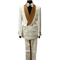 Tazzio M341SK-7 Ivory and Rust Modern Fit Suit — Fashion Accessories