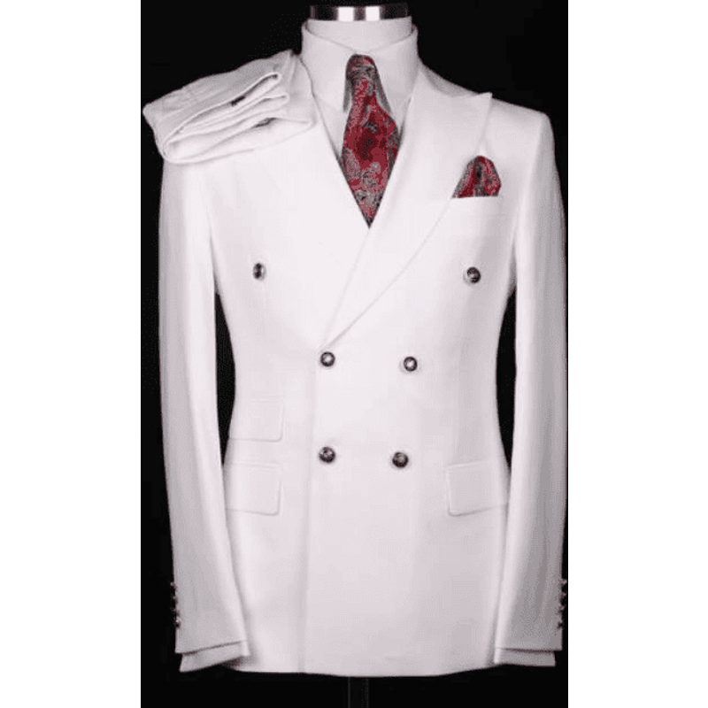 Veste Tuxedo à Double Boutonnage Floral Noir et Blanc Alberto Nardoni — Costumes et vestons pour hommes