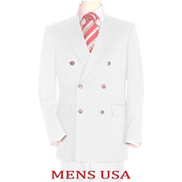 Alberto Nardoni Men's Double Breasted White Blazer Jacket — Mens Suits & Blazers