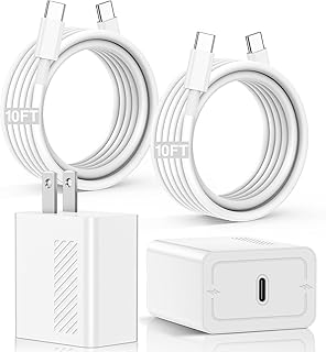 Chargeur USB C 45W pour iPhone 17 16 Pro Max avec câbles de 10 pi — Chargeur Rapide Usb C