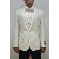 Ivory Dinner Jacket Blazer with Black Shawl Lapel