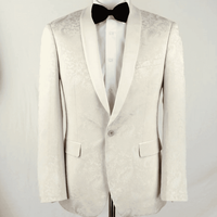 Ivory Dinner Jacket Blazer - Cream Paisley Tuxedo — Mens Suits & Blazers