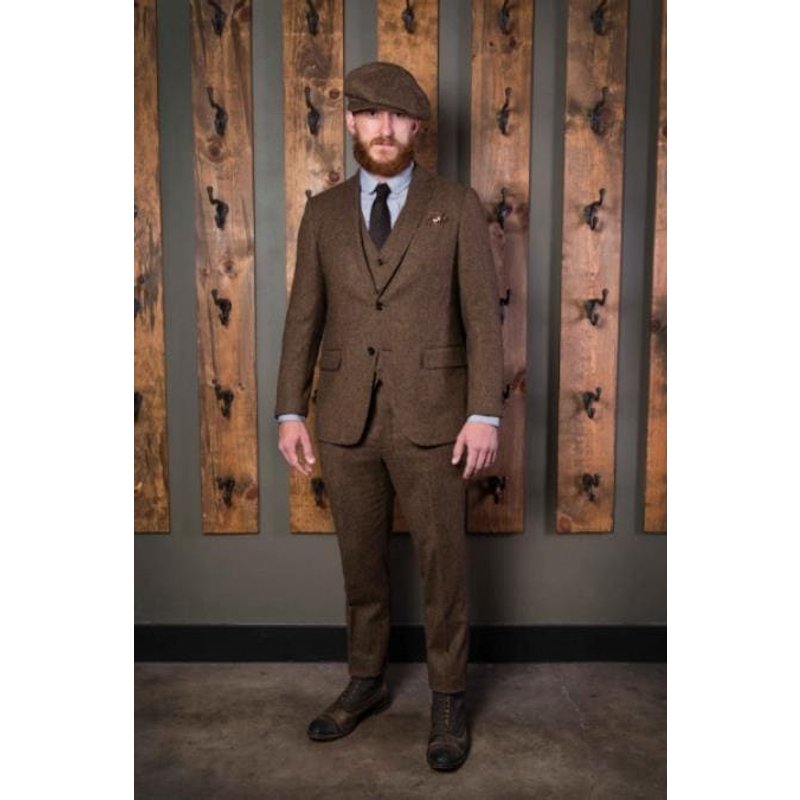 Alberto Nardoni Men's Brown Wedding Suit