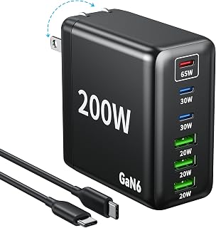 200W USB C Charger Block, GaN Super Fast Charger with 6 Ports — Fast Charger Usb C
