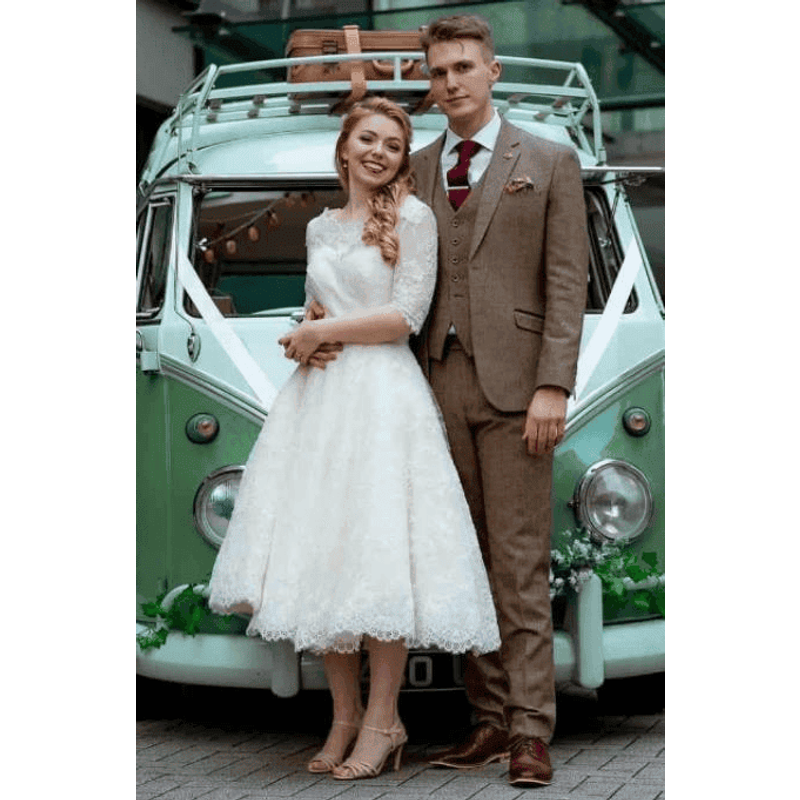 Costume de Mariage Brun Clair avec Revers à 3 Boutons — Costumes et vestons pour hommes