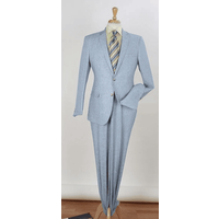 Light Blue Linen Suit with Two Buttons