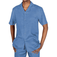 Light Blue Linen Single Breasted Suit — Mens Suits & Blazers
