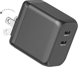 Chargeur rapide USB C 45W avec ports doubles et prise pliable