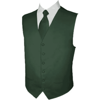 Hunter Green Satin Vest with Adjustable Buttons and Pockets — Fashion Accessories