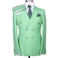 Costume Vert Sauge pour Marié avec Nœud Papillon