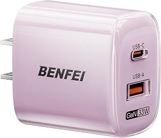 Chargeur rapide USB C BENFEI 33W, chargeur mural compact à 2 ports