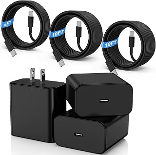 Bloc de charge USB C 3 pièces pour Samsung Galaxy S25 S24 Ultra 45W