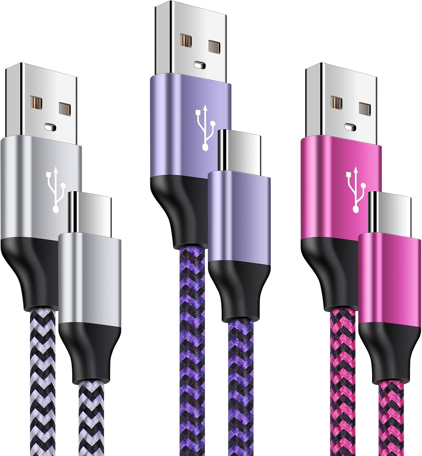 Câble USB Type C de Charge Rapide 3 Pack pour Téléphones Android — Chargeur Rapide Usb C
