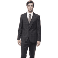 Alberto Nardoni Slim Fit Vested Suit in Black