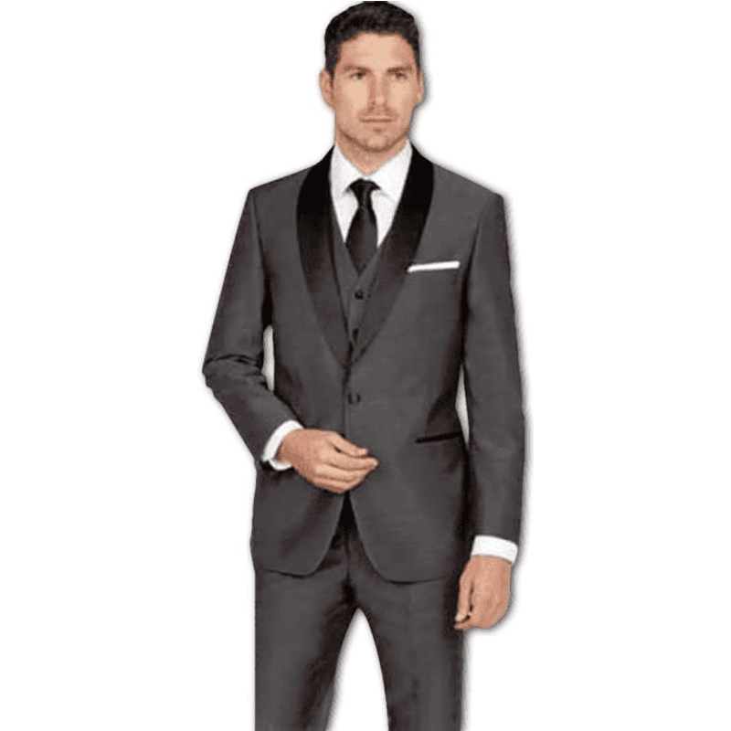 Slim Fit Vested Suit in Gray — Mens Suits & Blazers