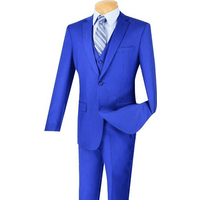 Slim Fit Vested Suit in Royal Blue