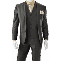 Slim Fit Vested Suit in Brown